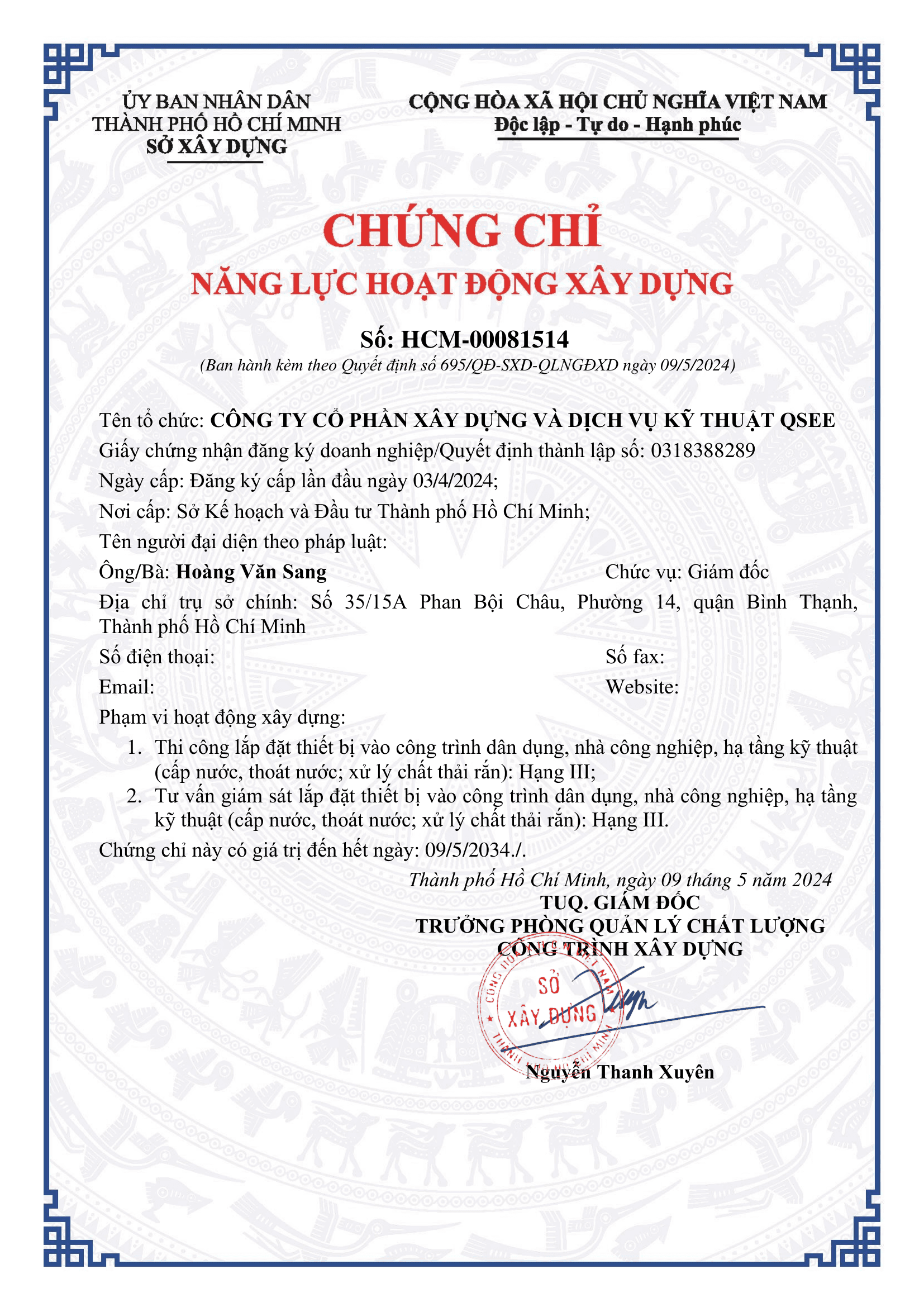 Chứng chỉ năng lực xây dựng 1