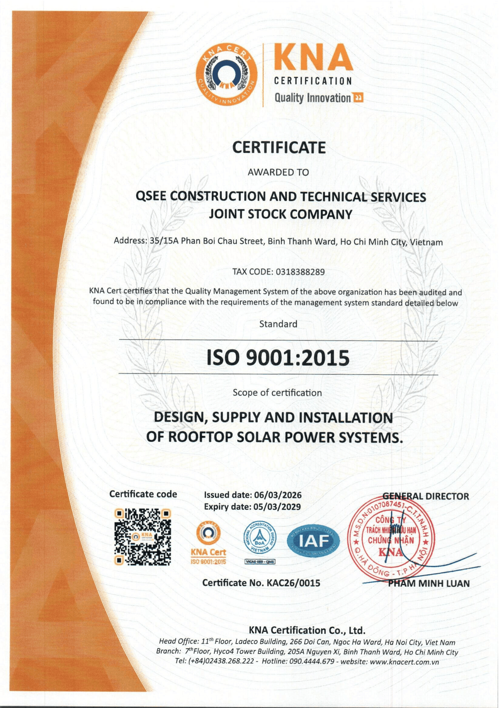 Chứng chỉ ISO 2